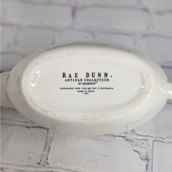 Rae Dunn GOBBLE Ceramic Gravy Boat - Picture 4 of 6